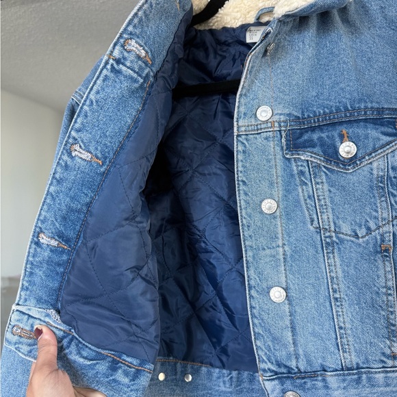 Topshop MOTO Denim Quilted Jacket - Picture 2 of 2